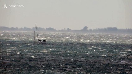 Sailing boat gets caught in Mediterranean cyclone