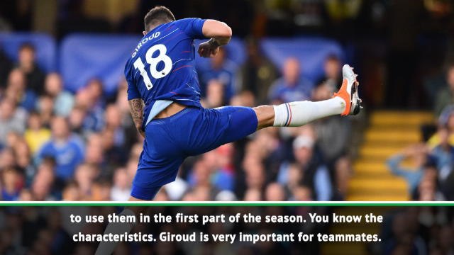 Sarri happy with Giroud and Morata despite lack of goals