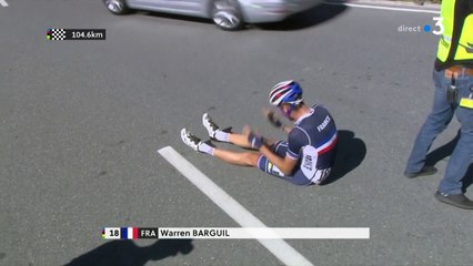 Mondiaux de Cyclisme : Chute de Warren Barguil !