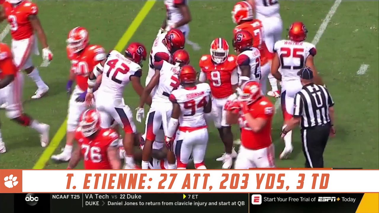 Travis Etienne Highlights: Syracuse-Clemson 2018