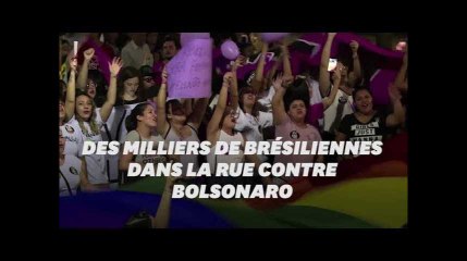 Download Video: Au Brésil, des milliers de femmes manifestent contre Jair Bolsonaro, le candidat d'extrême droite