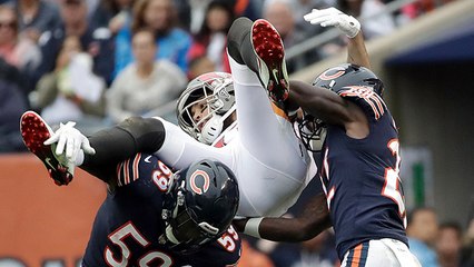 Mike Evans FLIPPED by two Bears defenders for crazy catch