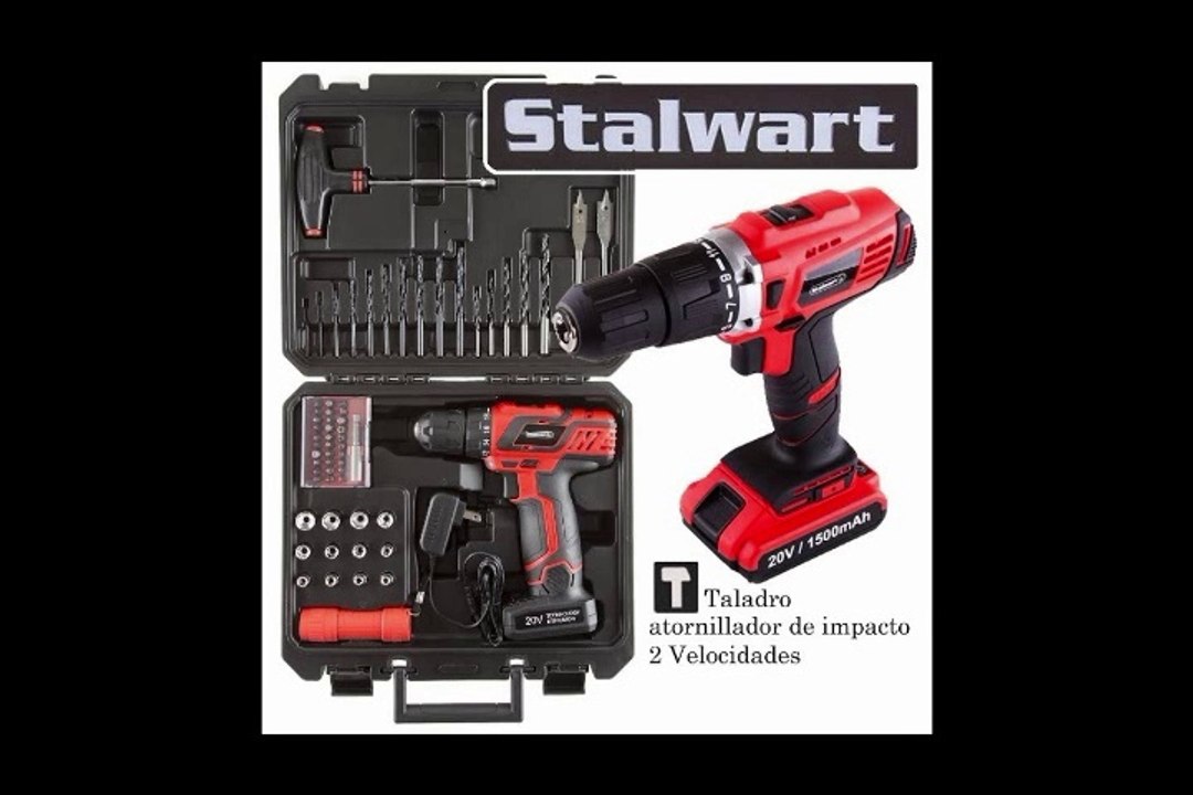 unboxing kit de Taladro atornillador STALWART 2 velocidades 20V (sistema roto-martillo)