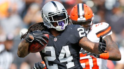 Marshawn Lynch punts ball after his run play was whistled dead