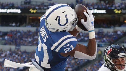 Luck uses pump fake, finds Hines for TD