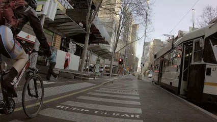 Melbourne super tram stop bypass bypassed by cyclist