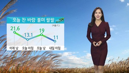 [날씨] 오늘 찬 바람 불며 쌀쌀...낮 기온 20도 안팎 / YTN