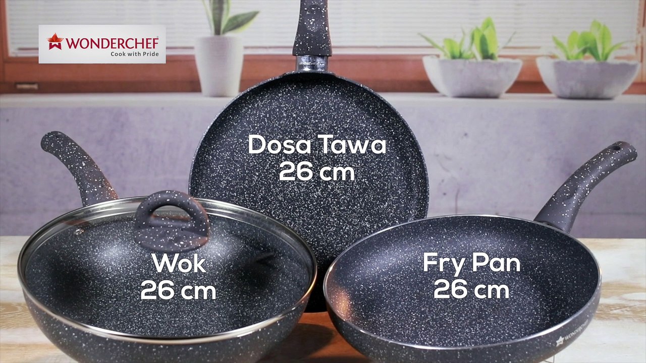 Granite Set With Free Dosa Tawa - Wonderchef Non Stick & Induction Cookware Set