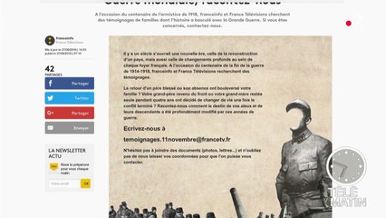 Appel à témoin : France Télévisions attend vos témoignanges concernant la Grande Guerre