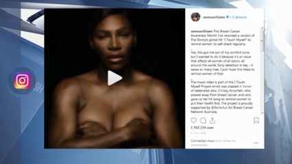 Скачать видео: Serena Williams seins nus : son geste engagé contre le cancer du sein