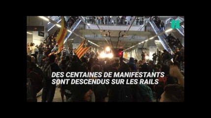 En Catalogne, des routes et des voies ferrées bloquées par des indépendantistes