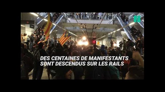 En Catalogne, des routes et des voies ferrées bloquées par des indépendantistes