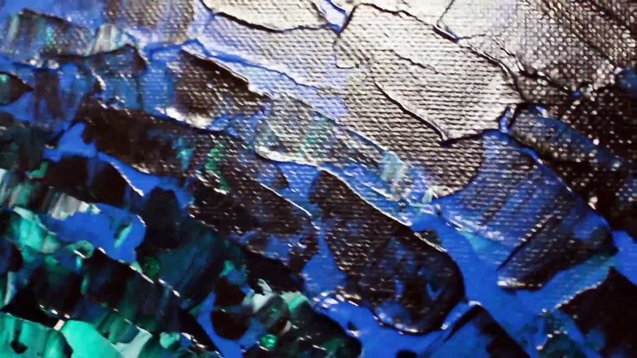 Tableau moderne : Éclat de lueur bleue claire.