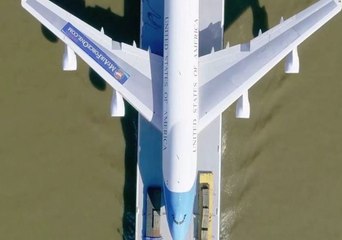 Replica of Air Force One Travels Down Potomac to National Harbor