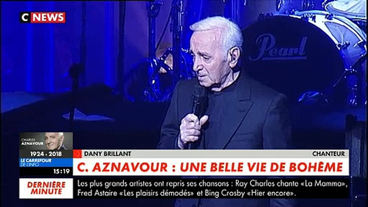 Décès de Charles Aznavour La réaction de Dany Brillant VIDEO Vidéo