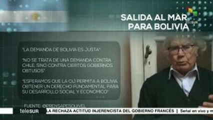Premio Nobel Pérez Esquivel reclama salida al mar para Bolivia