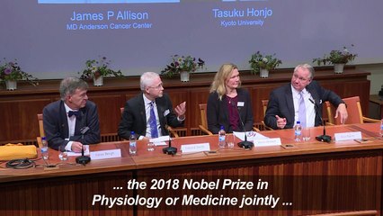 US, Japanese pair win Nobel Medicine Prize for cancer therapy