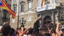 Crowd Sings Catalan Anthem on First Anniversary of Independence Referendum