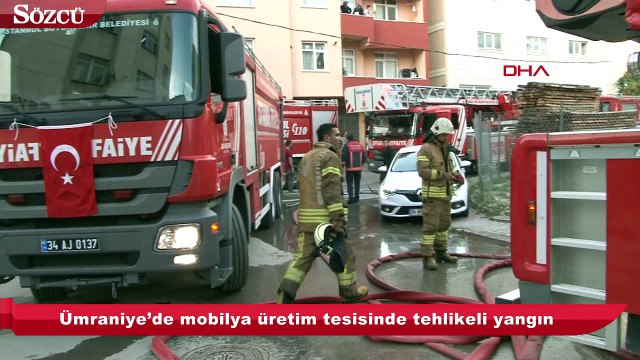 Ümraniye’de mobilya üretim tesisinde tehlikeli yangın