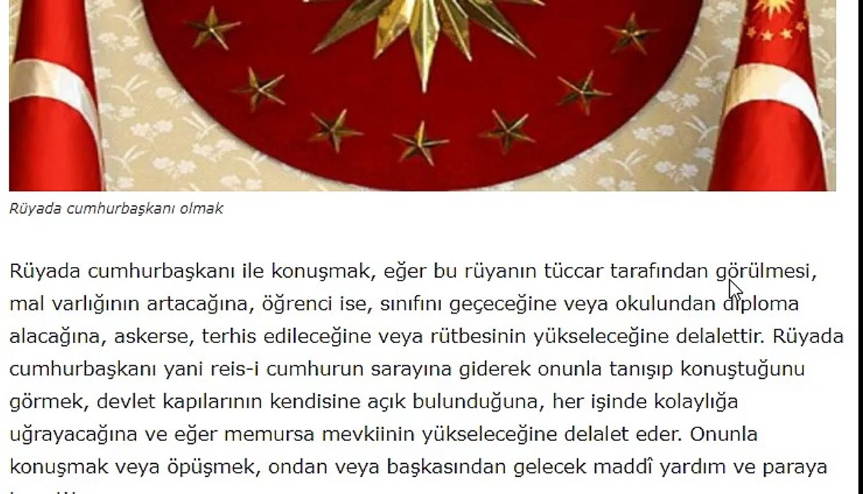 RÜYADA CUMHURBAŞKANI