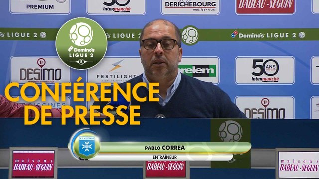 Conférence de presse ESTAC Troyes - AJ Auxerre (1-0) : Rui ALMEIDA (ESTAC) - Pablo CORREA (AJA) - 2018/2019