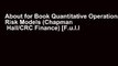 About for Book Quantitative Operational Risk Models (Chapman   Hall/CRC Finance) [F.u.l.l Pages]