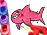 Glitter Shark coloring and drawing for Kids, Toddlers Toy Art