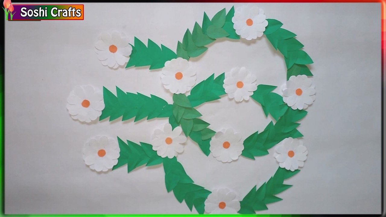 DIY: How to make easy & simple paper flower wall hanging 2018