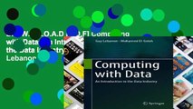 D.O.W.N.L.O.A.D [P.D.F] Computing with Data: An Introduction to the Data Industry by Guy Lebanon