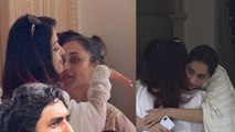 Aishwarya Rai Bachchan HUGS Rani Mukerji at Krishna Raj Kapoor's house | FilmiBeat
