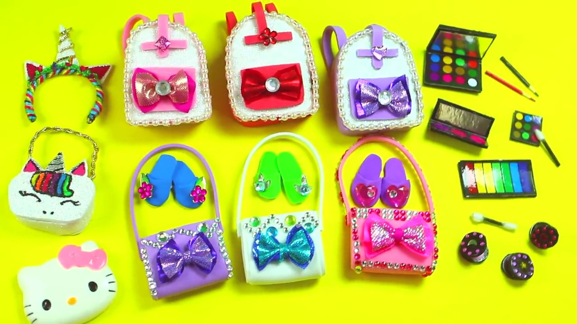 Barbie Doll Makeup Set. DIY for Kids. How to Make Miniature Crafts 
