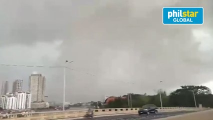 Dark clouds over Port Area in Manila