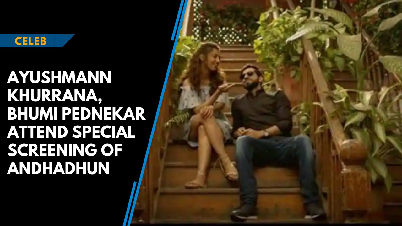Ayushmann Khurrana, Bhumi Pednekar attend special screening of AndhaDhun