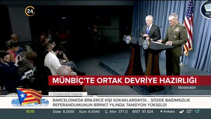Münbiç'te ortak devriye hazırlığı