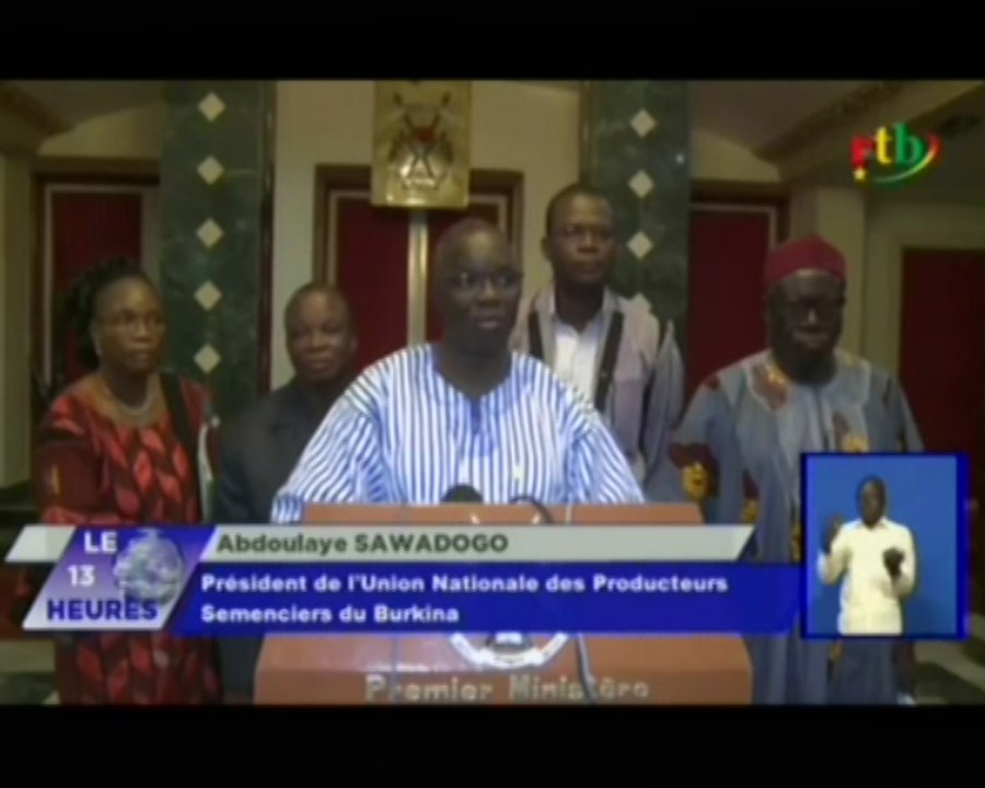 RTB/Le Premier Ministre reçoit L’Union National des Producteurs Semanciers du Burkina Faso