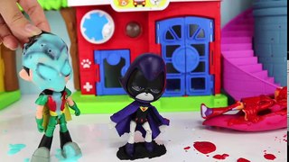 TEEN TITANS GO! Bath Finger Paint Adventure in Tub with Toys, Robin, Starfire