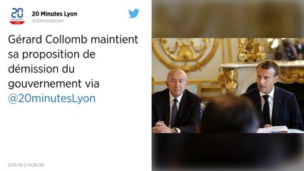 Démission de Gérard Collomb. Le ministre de l'Intérieur persiste et signe.