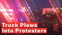 Truck Plows Into Protesters In Flint, Michigan