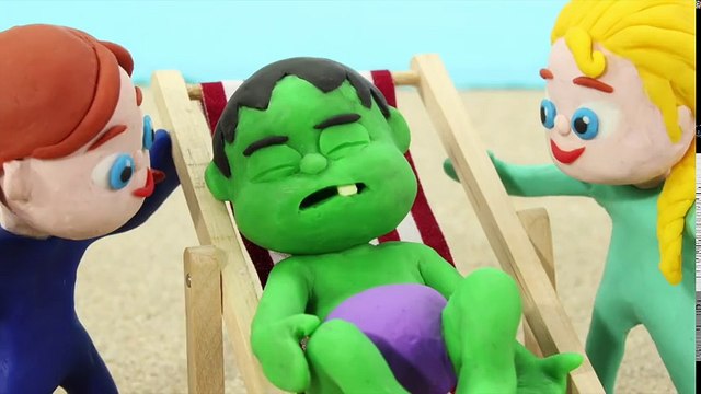 Tv cartoons movies 2019 Baby Frozen Elsa Falls Asleep ❤ Superhero Play Doh Cartoons w Hulk & Elsa ❤ Stop Motion