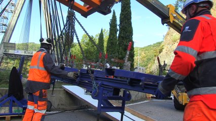 Debut des travaux du pont du Pertuiset