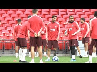 Barcelona Train At Wembley Ahead Of Tottenham Champions League Match