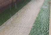 Rainstorm Floods Fake Turf in Phoenix Backyard
