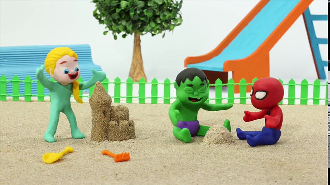 Tv cartoons movies 2019 Hulk, Spiderman & Captain America Play Doh Cartoon w  Frozen Elsa & Superhero Babies Stop Motion