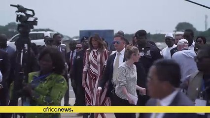 Music, dance as Mrs. Trump arrives in Ghana on Africa trip