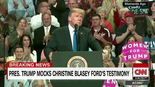Trump mocks Christine Blasey Ford's testimony