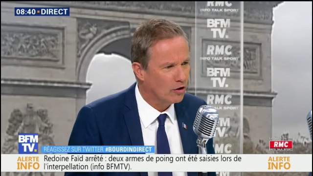 Sa tête ne passe plus entre les portes. Nicolas Dupont-Aignan fustige l'attitude d'Emmanuel Macron