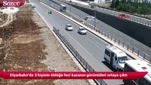 Diyarbakır2da 3 kişinin öldüğü feci kazanın kamera görüntüleri