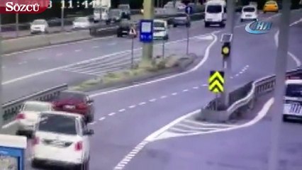 Polis TEM’deki aracı koşarak yakaladı