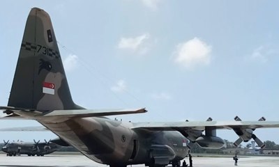 2 Hercules Singapura Bawa Bantuan Korban Gempa Palu