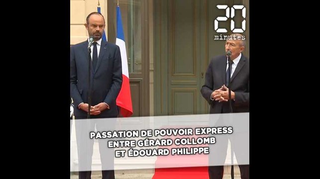 Passation de pouvoir express (et froide) entre Gérard Collomb et Edouard Philippe